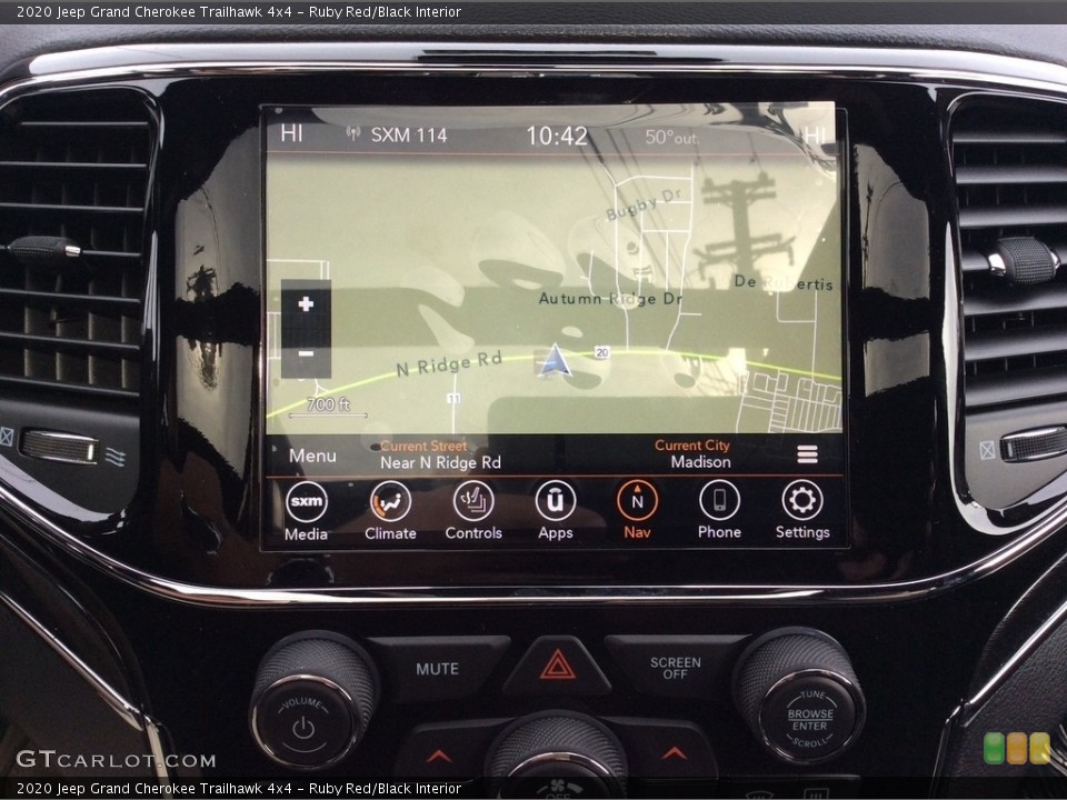 Ruby Red/Black Interior Navigation for the 2020 Jeep Grand Cherokee Trailhawk 4x4 #135917018