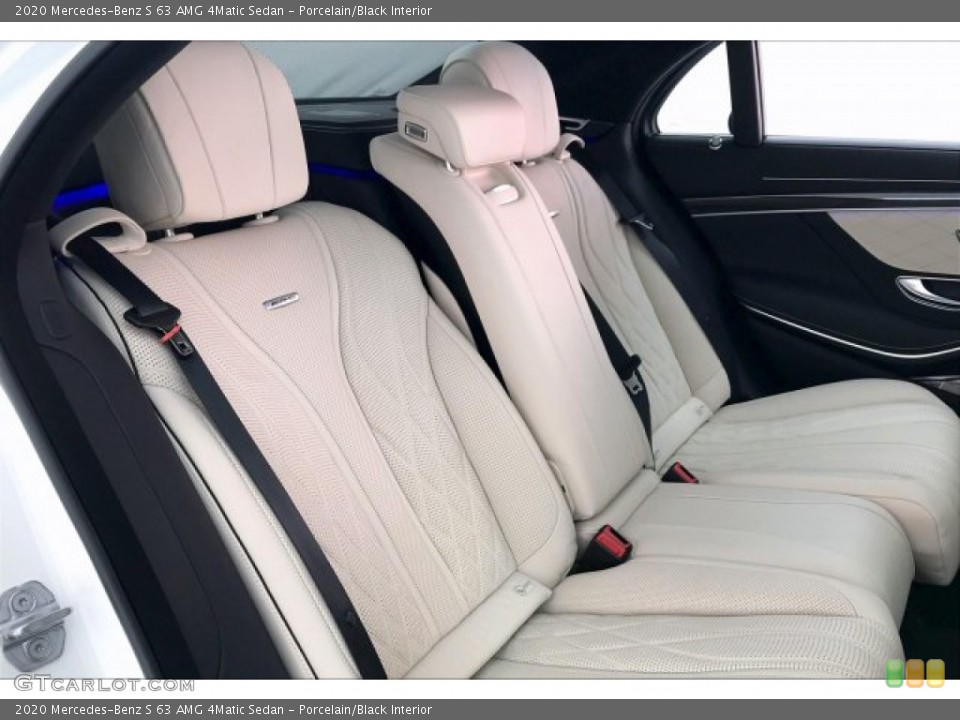 Porcelain/Black Interior Rear Seat for the 2020 Mercedes-Benz S 63 AMG 4Matic Sedan #135923976