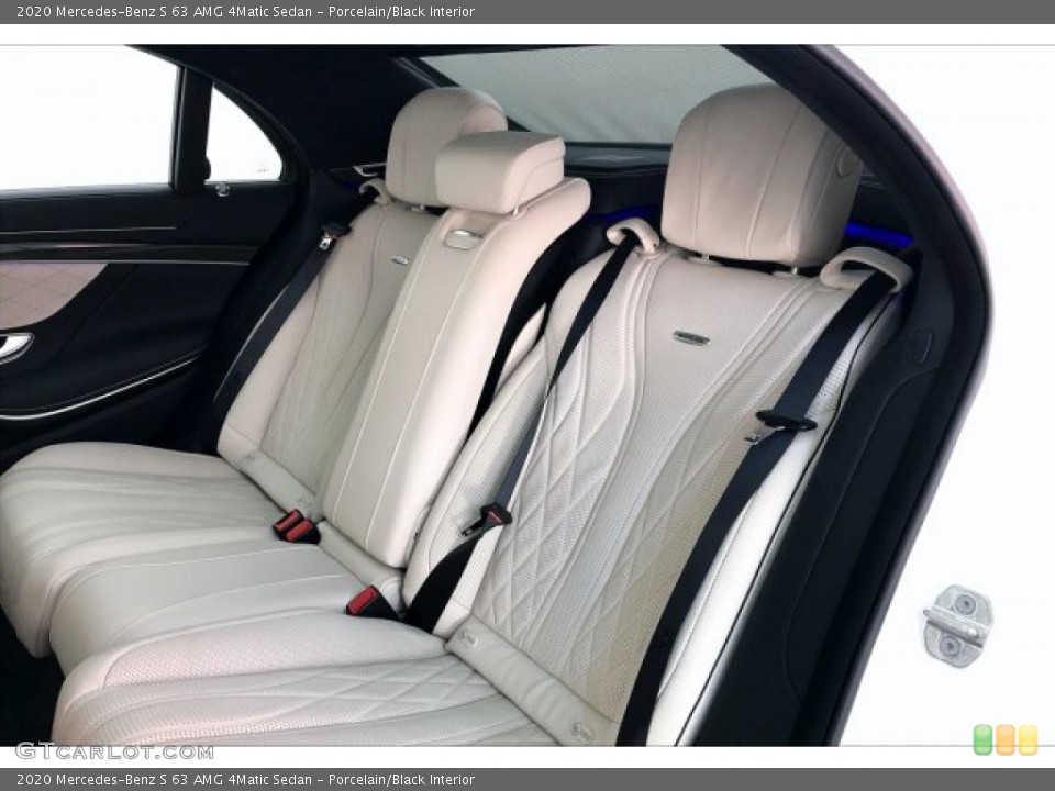 Porcelain/Black Interior Rear Seat for the 2020 Mercedes-Benz S 63 AMG 4Matic Sedan #135923987