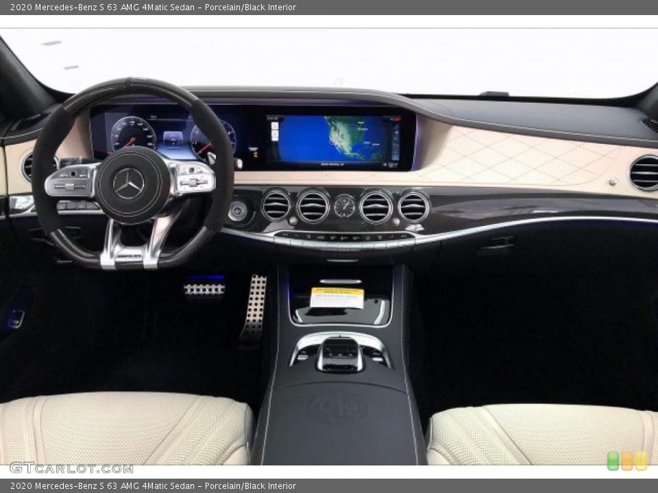 Porcelain/Black Interior Dashboard for the 2020 Mercedes-Benz S 63 AMG 4Matic Sedan #135923999