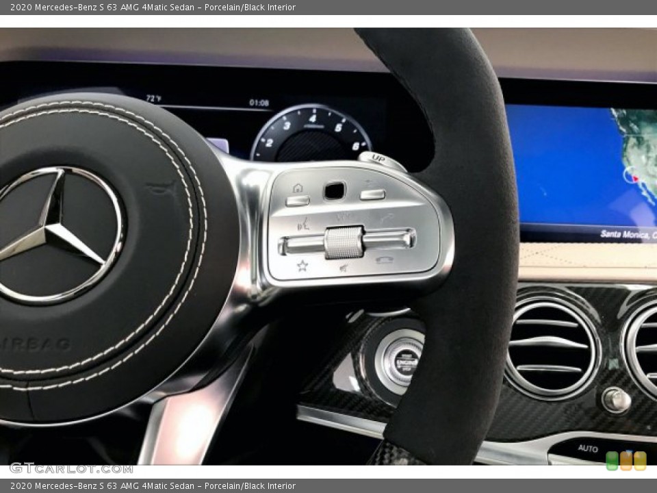 Porcelain/Black Interior Steering Wheel for the 2020 Mercedes-Benz S 63 AMG 4Matic Sedan #135924011