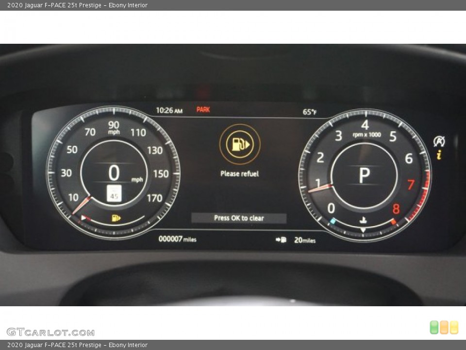 Ebony Interior Gauges for the 2020 Jaguar F-PACE 25t Prestige #135927394