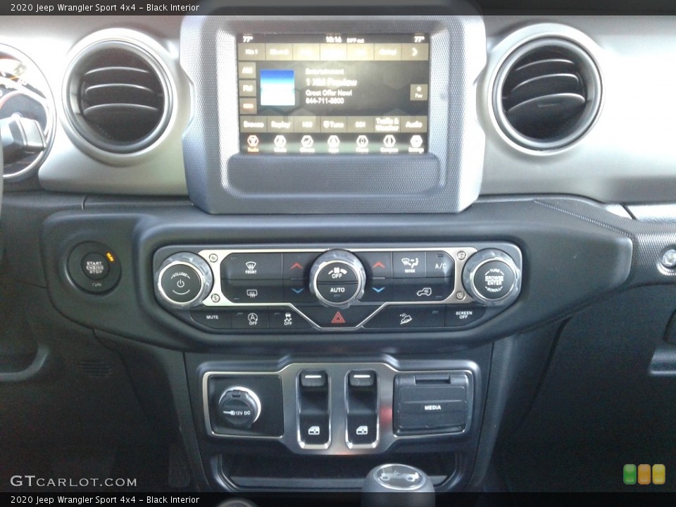 Black Interior Controls for the 2020 Jeep Wrangler Sport 4x4 #135935113