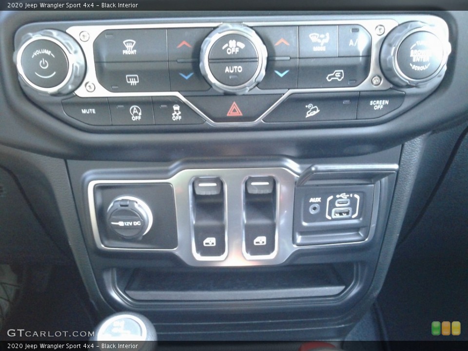 Black Interior Controls for the 2020 Jeep Wrangler Sport 4x4 #135935242