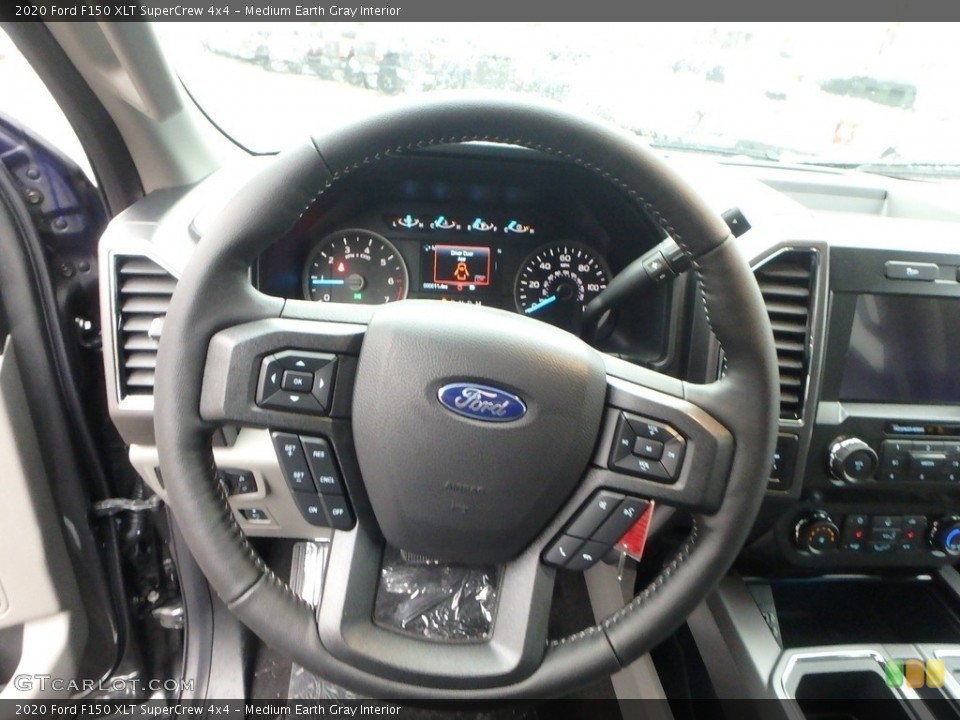 Medium Earth Gray Interior Steering Wheel for the 2020 Ford F150 XLT SuperCrew 4x4 #135940096
