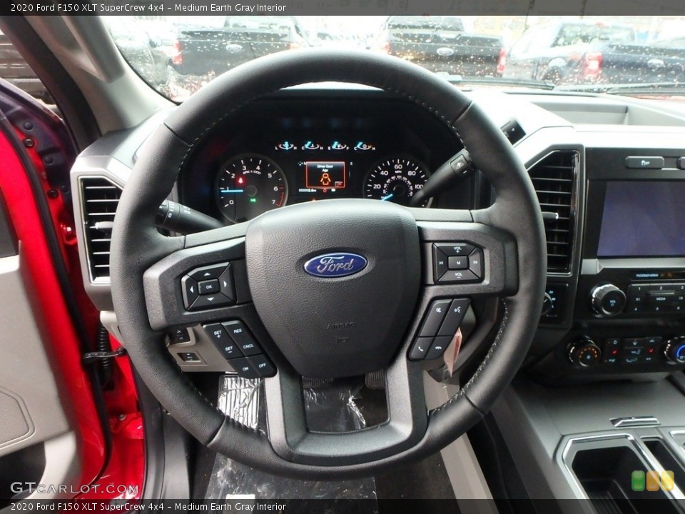 Medium Earth Gray Interior Steering Wheel for the 2020 Ford F150 XLT SuperCrew 4x4 #135940396