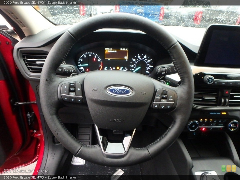 Ebony Black Interior Steering Wheel for the 2020 Ford Escape SEL 4WD #135941146