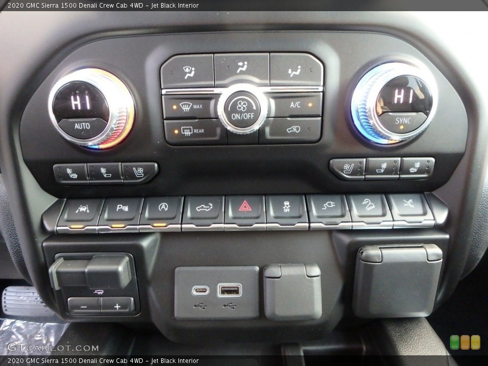 Jet Black Interior Controls for the 2020 GMC Sierra 1500 Denali Crew Cab 4WD #135941518