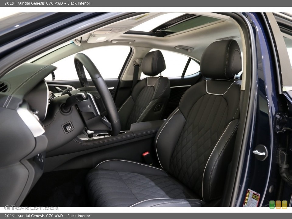 Black Interior Front Seat for the 2019 Hyundai Genesis G70 AWD #135946558