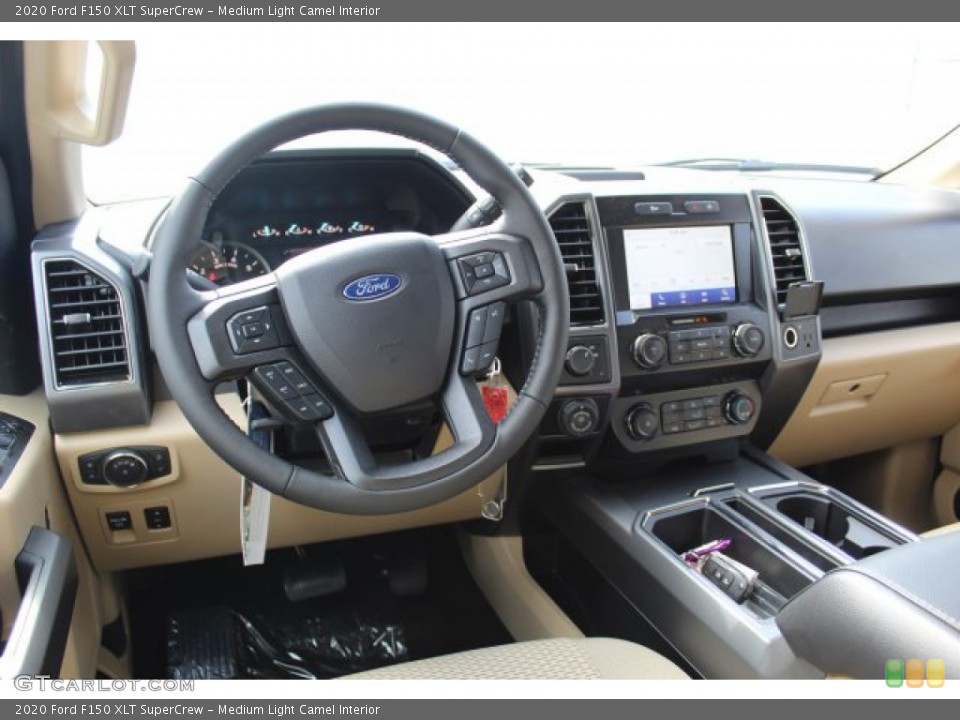 Medium Light Camel Interior Dashboard for the 2020 Ford F150 XLT SuperCrew #135949211