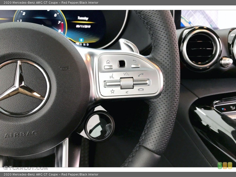 Red Pepper/Black Interior Steering Wheel for the 2020 Mercedes-Benz AMG GT Coupe #135955560