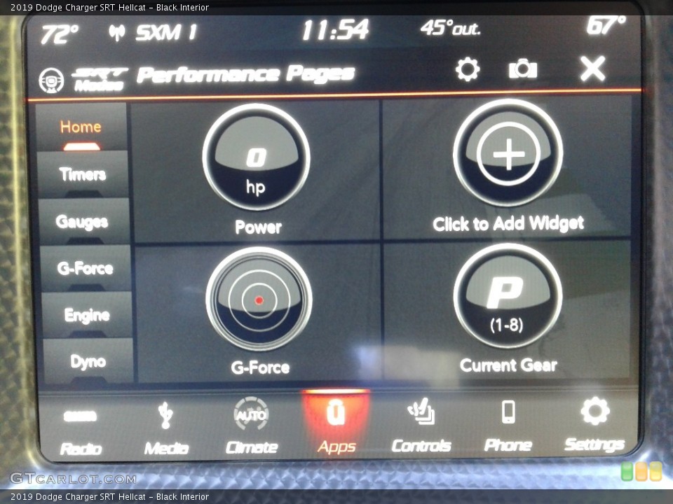 Black Interior Controls for the 2019 Dodge Charger SRT Hellcat #135983954