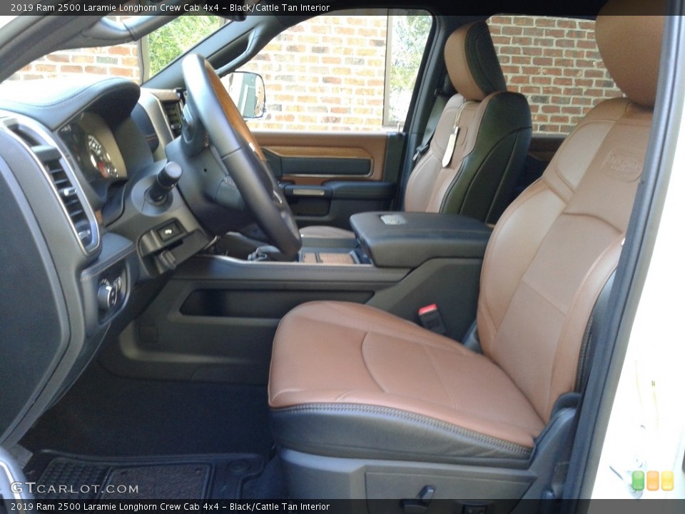 Black/Cattle Tan Interior Front Seat for the 2019 Ram 2500 Laramie Longhorn Crew Cab 4x4 #135987293