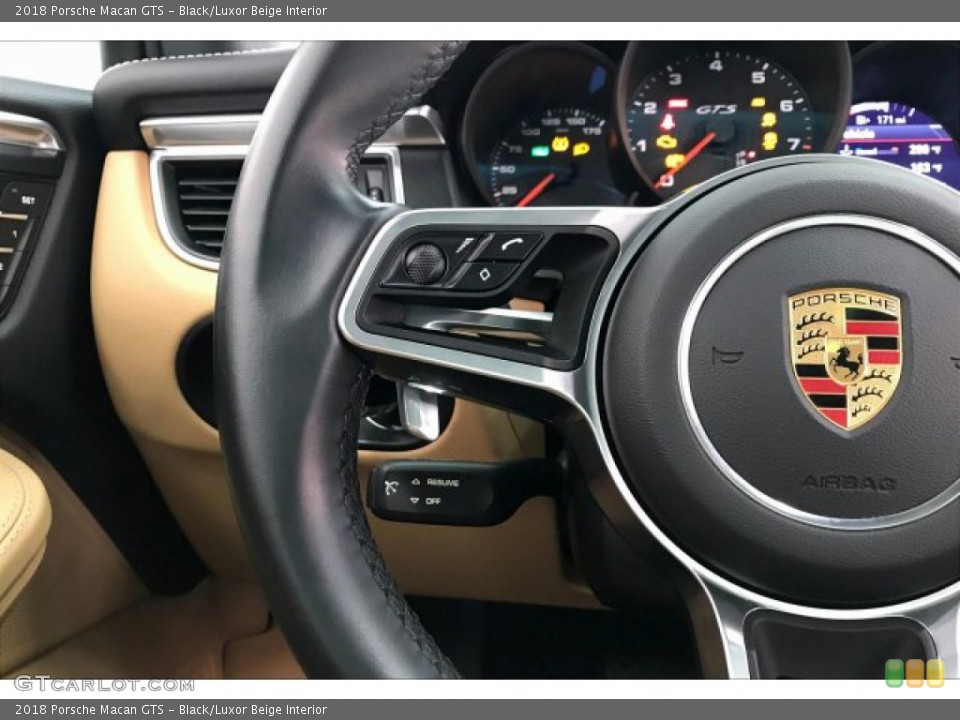 Black/Luxor Beige Interior Steering Wheel for the 2018 Porsche Macan GTS #135988655