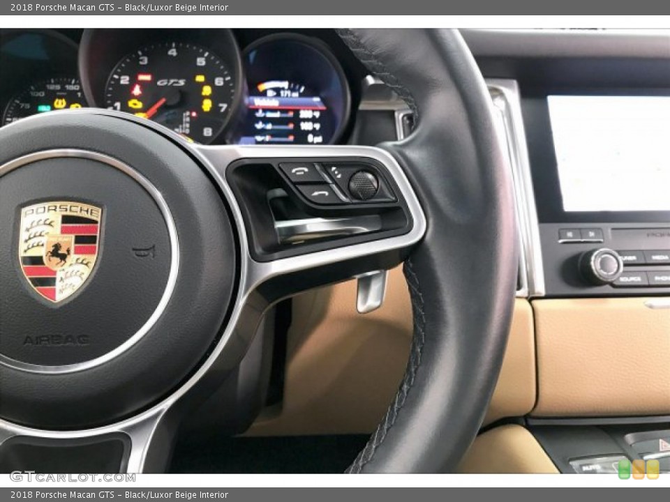 Black/Luxor Beige Interior Steering Wheel for the 2018 Porsche Macan GTS #135988670
