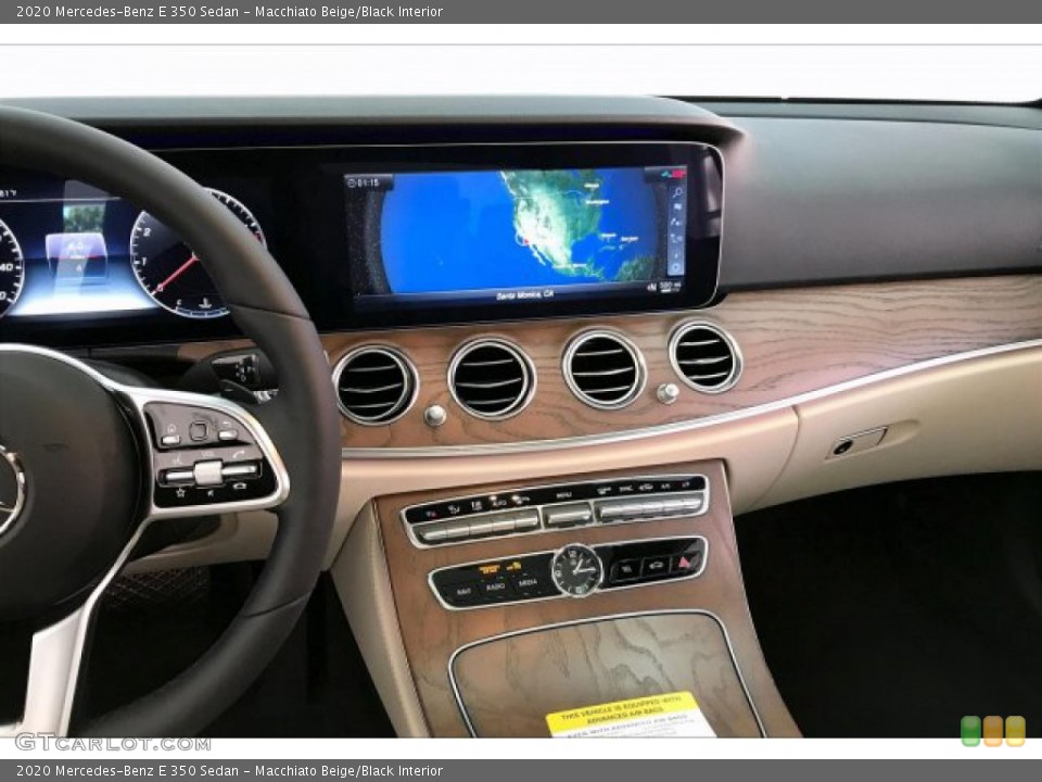 Macchiato Beige/Black Interior Navigation for the 2020 Mercedes-Benz E 350 Sedan #136001535