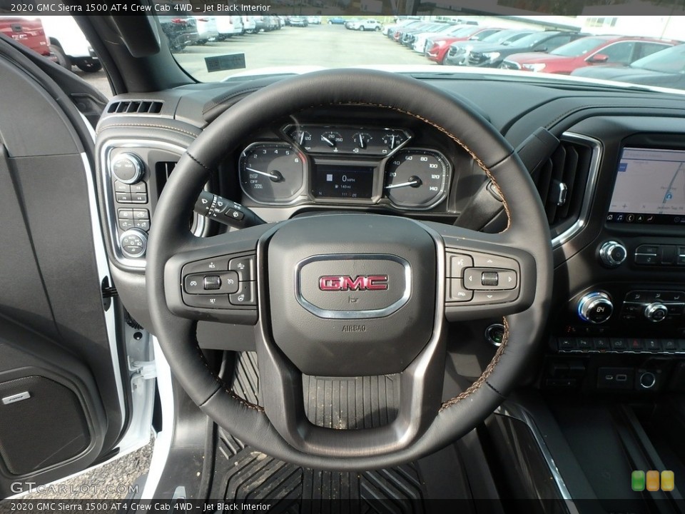 Jet Black Interior Steering Wheel for the 2020 GMC Sierra 1500 AT4 Crew Cab 4WD #136015423