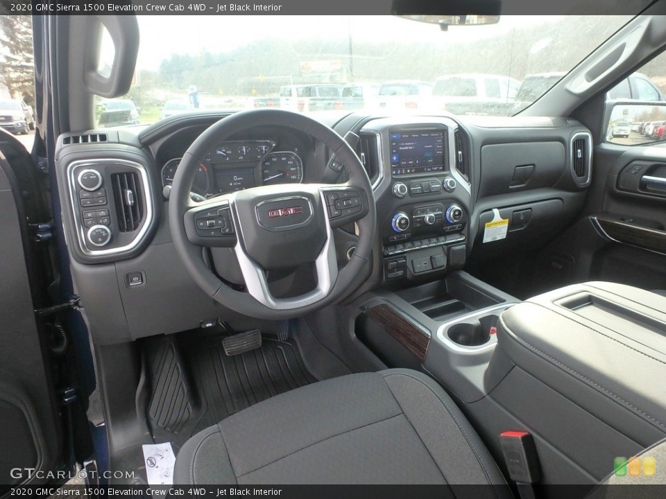 Jet Black Interior Photo for the 2020 GMC Sierra 1500 Elevation Crew Cab 4WD #136015975