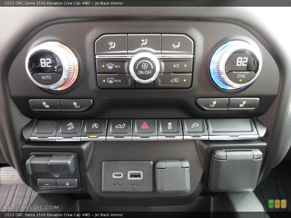 Jet Black Interior Controls for the 2020 GMC Sierra 1500 Elevation Crew Cab 4WD #136016059