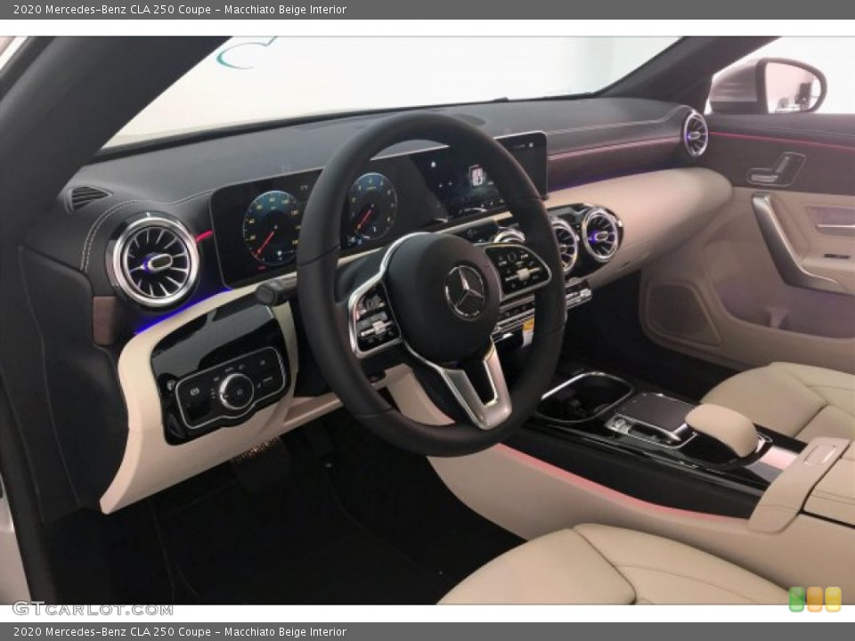 Macchiato Beige Interior Dashboard for the 2020 Mercedes-Benz CLA 250 Coupe #136016281