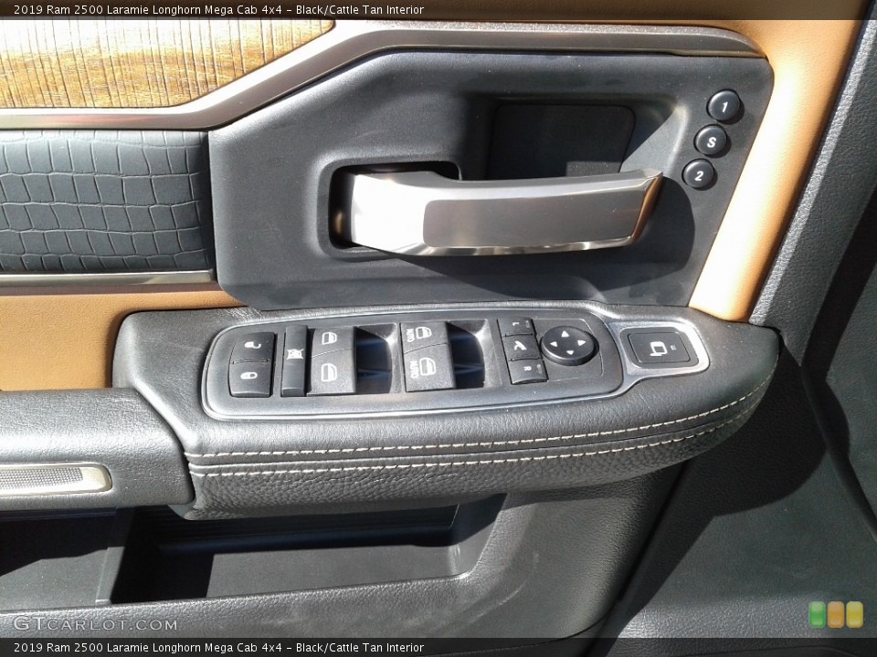 Black/Cattle Tan Interior Controls for the 2019 Ram 2500 Laramie Longhorn Mega Cab 4x4 #136017341
