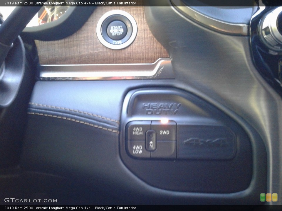 Black/Cattle Tan Interior Controls for the 2019 Ram 2500 Laramie Longhorn Mega Cab 4x4 #136017745