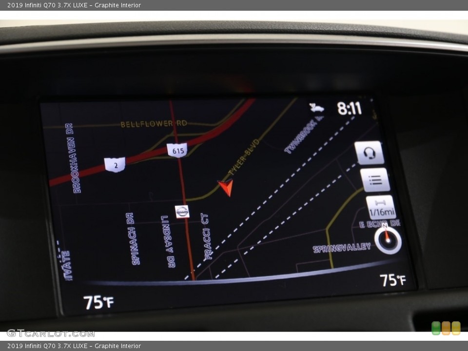 Graphite Interior Navigation for the 2019 Infiniti Q70 3.7X LUXE #136017856