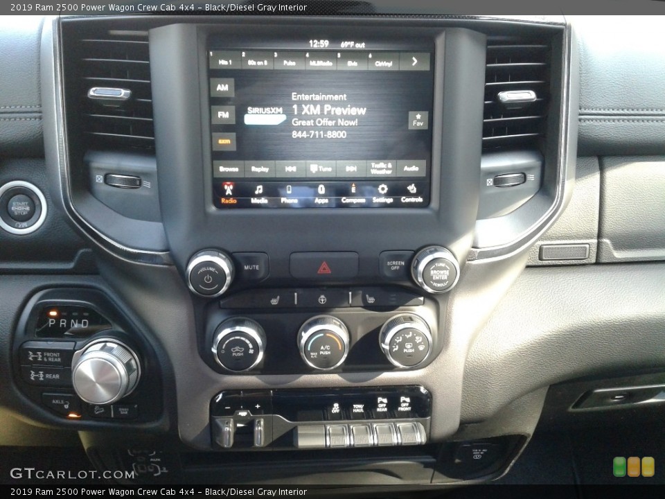 Black/Diesel Gray Interior Controls for the 2019 Ram 2500 Power Wagon Crew Cab 4x4 #136019524