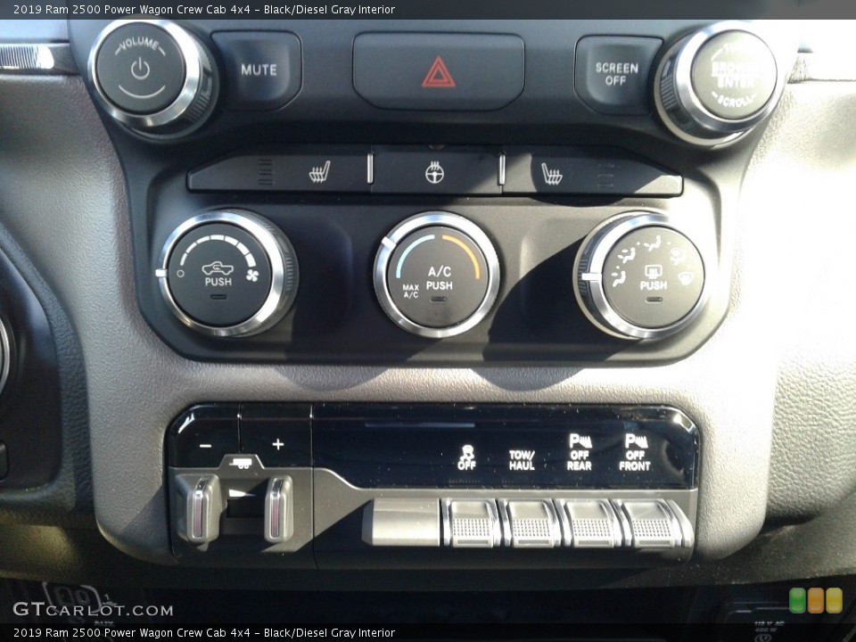Black/Diesel Gray Interior Controls for the 2019 Ram 2500 Power Wagon Crew Cab 4x4 #136019611