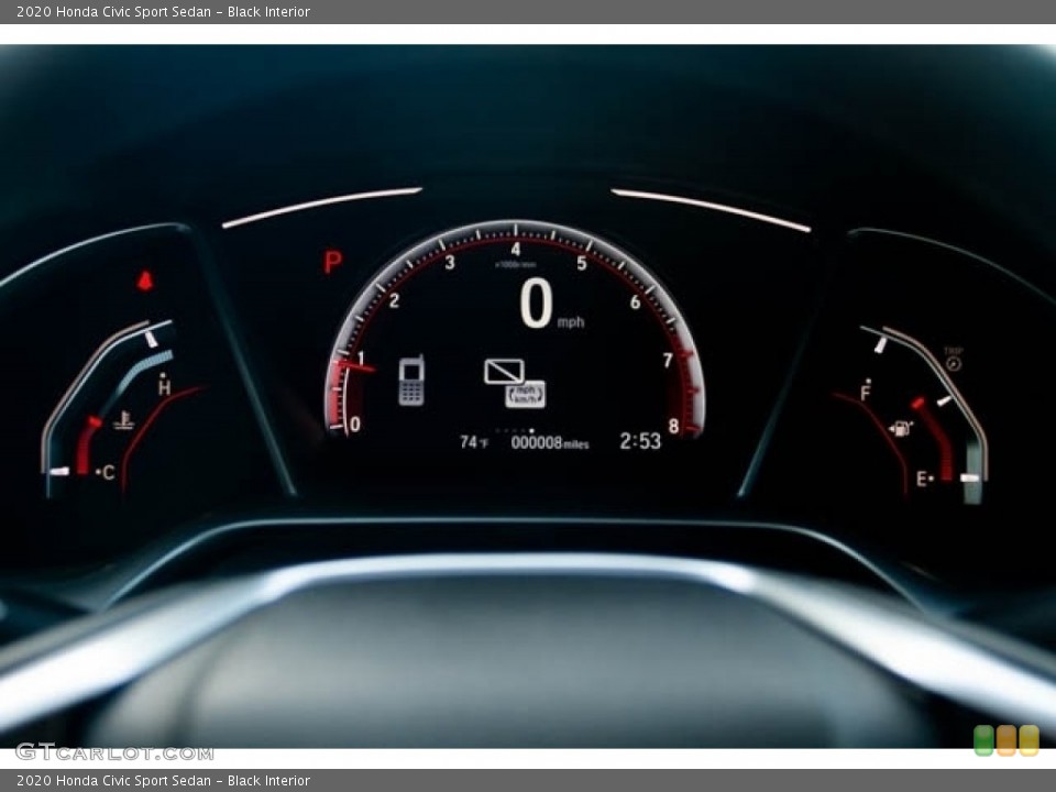 Black Interior Gauges for the 2020 Honda Civic Sport Sedan #136034725