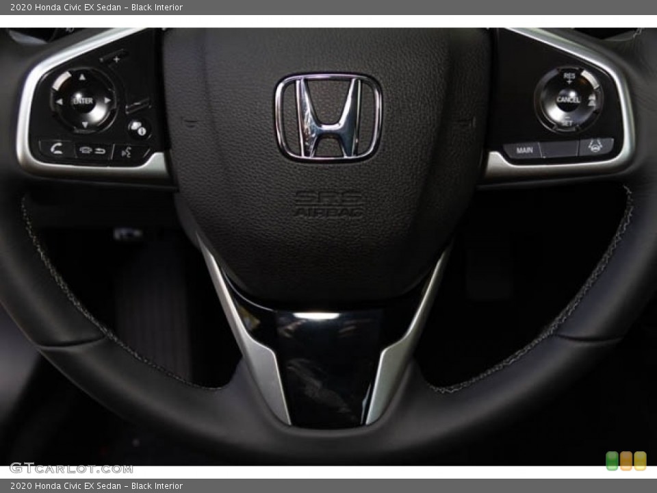 Black Interior Steering Wheel for the 2020 Honda Civic EX Sedan #136040761
