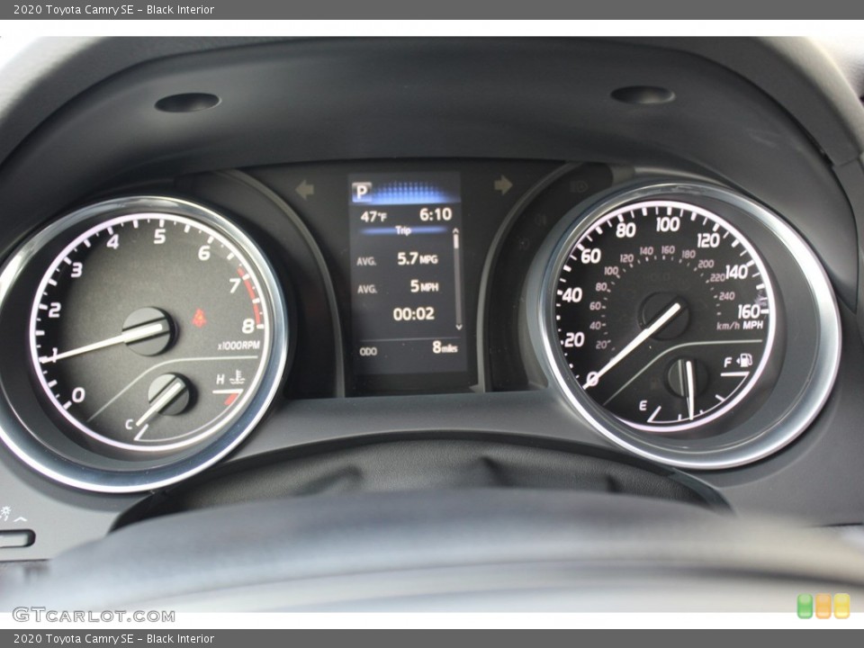 Black Interior Gauges for the 2020 Toyota Camry SE #136049170
