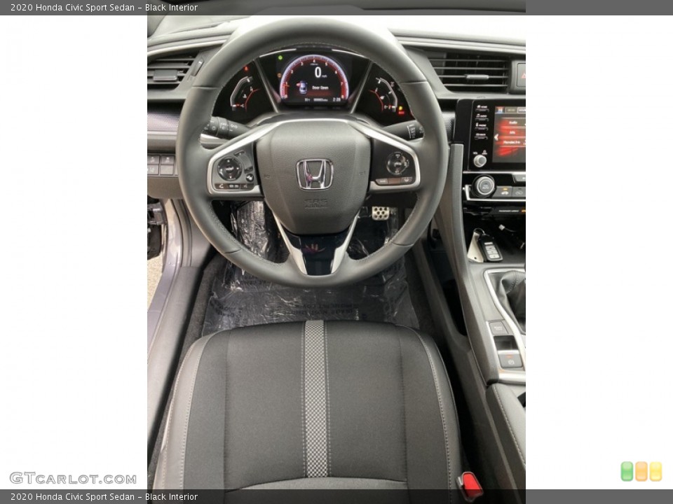 Black Interior Steering Wheel for the 2020 Honda Civic Sport Sedan #136053547