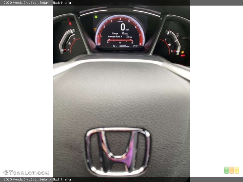 Black Interior Gauges for the 2020 Honda Civic Sport Sedan #136053685