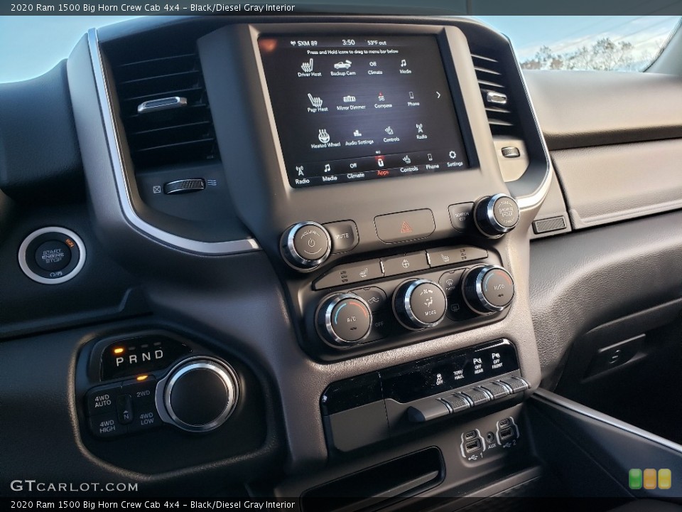 Black/Diesel Gray Interior Controls for the 2020 Ram 1500 Big Horn Crew Cab 4x4 #136071816