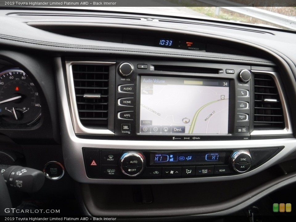Black Interior Navigation for the 2019 Toyota Highlander Limited Platinum AWD #136081389