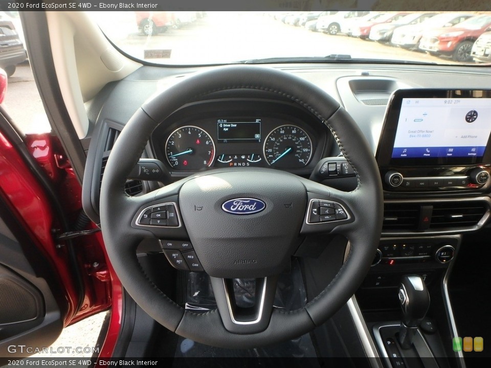 Ebony Black Interior Steering Wheel for the 2020 Ford EcoSport SE 4WD #136087940