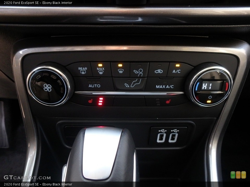 Ebony Black Interior Controls for the 2020 Ford EcoSport SE #136088549