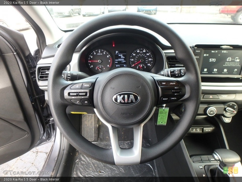 Black Interior Steering Wheel for the 2020 Kia Rio S 5 Door #136090277