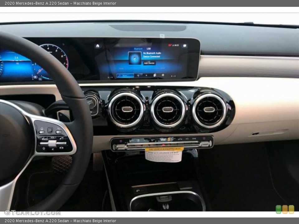 Macchiato Beige Interior Controls for the 2020 Mercedes-Benz A 220 Sedan #136097087