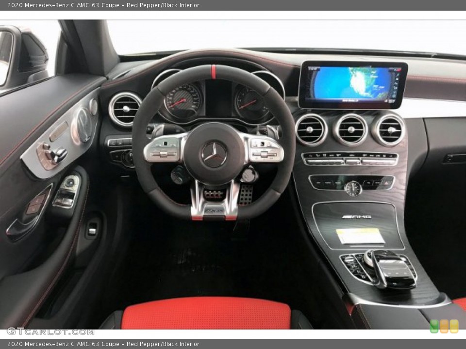 Red Pepper/Black Interior Controls for the 2020 Mercedes-Benz C AMG 63 Coupe #136098263