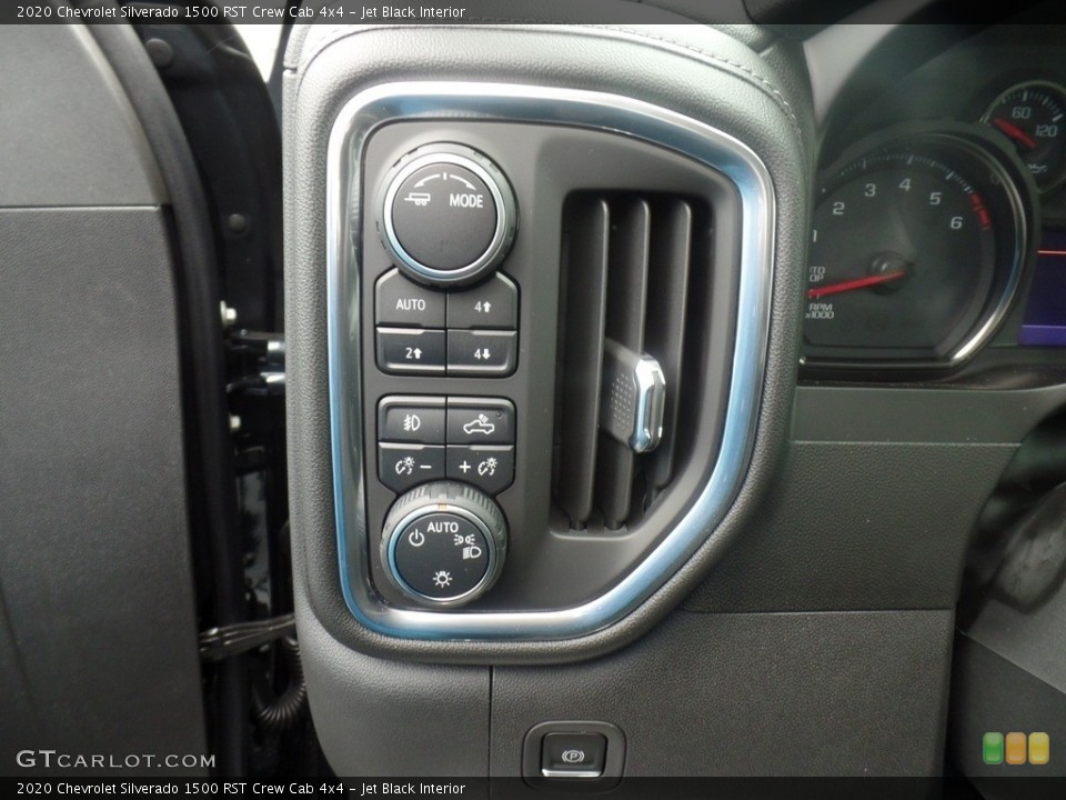 Jet Black Interior Controls for the 2020 Chevrolet Silverado 1500 RST Crew Cab 4x4 #136117571