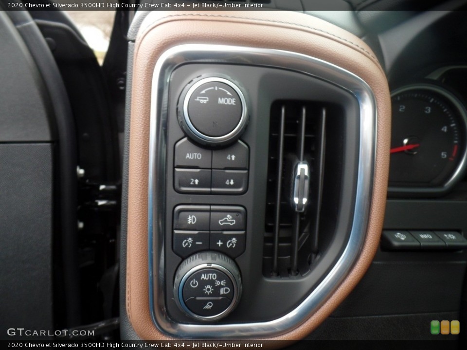 Jet Black/­Umber Interior Controls for the 2020 Chevrolet Silverado 3500HD High Country Crew Cab 4x4 #136120370