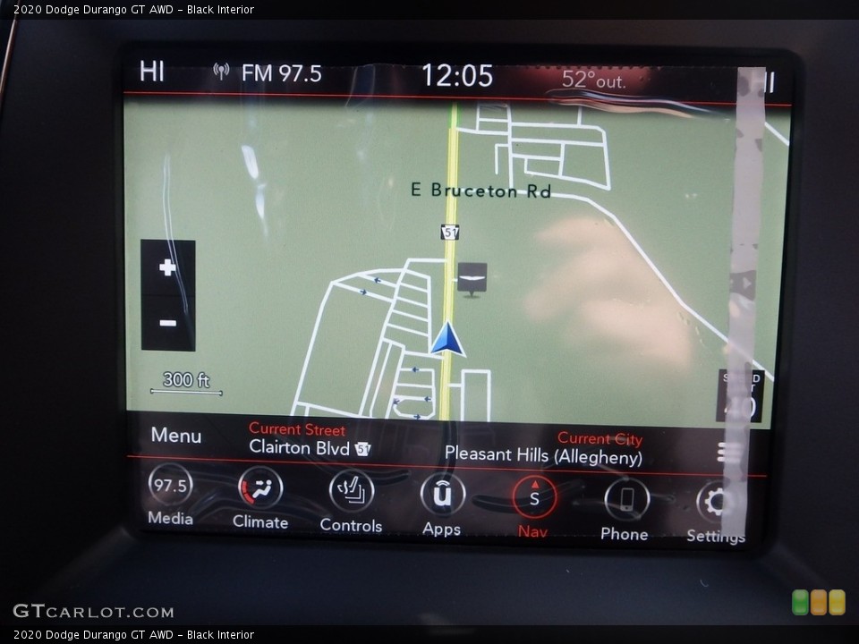 Black Interior Navigation for the 2020 Dodge Durango GT AWD #136120544