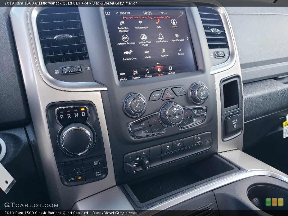 Black/Diesel Gray Interior Controls for the 2019 Ram 1500 Classic Warlock Quad Cab 4x4 #136129853