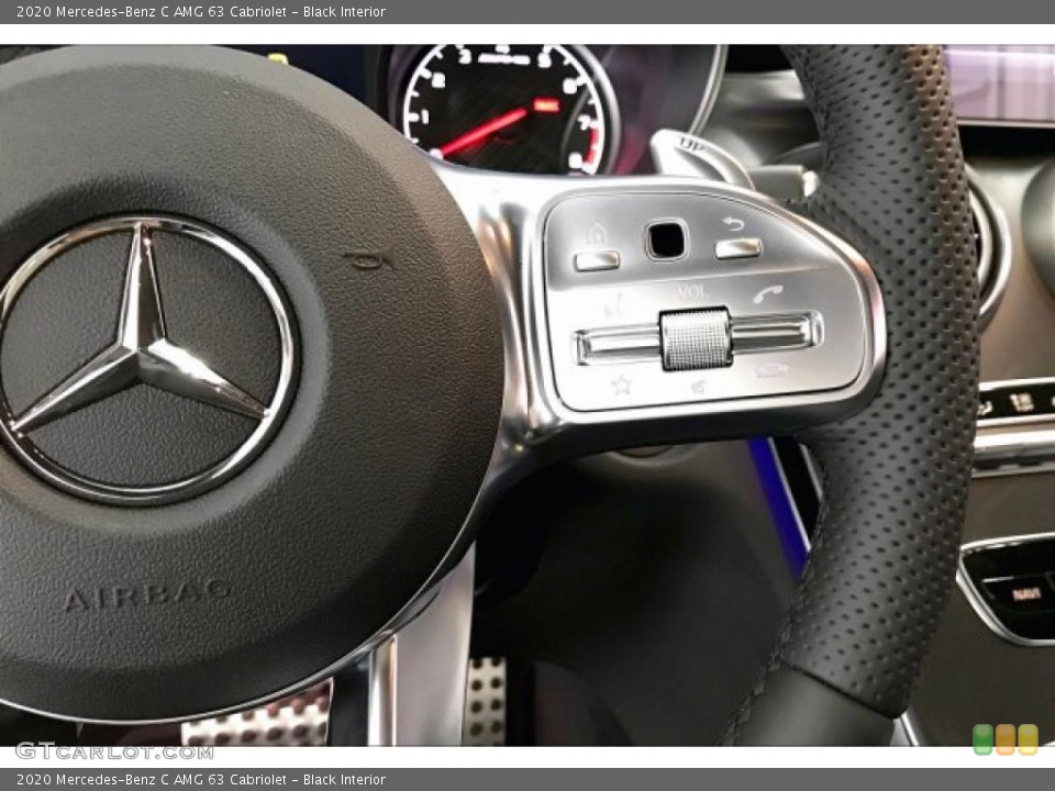 Black Interior Steering Wheel for the 2020 Mercedes-Benz C AMG 63 Cabriolet #136131074