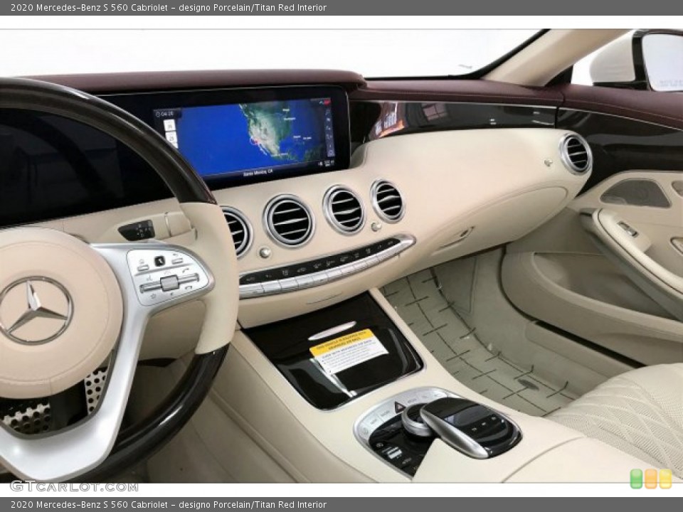 designo Porcelain/Titan Red Interior Dashboard for the 2020 Mercedes-Benz S 560 Cabriolet #136132601