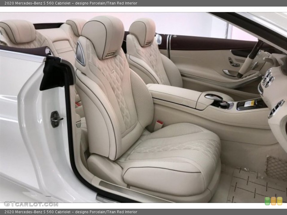 designo Porcelain/Titan Red Interior Photo for the 2020 Mercedes-Benz S 560 Cabriolet #136132618