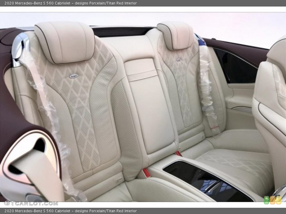 designo Porcelain/Titan Red Interior Rear Seat for the 2020 Mercedes-Benz S 560 Cabriolet #136132763