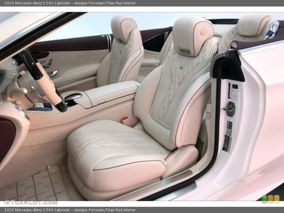 designo Porcelain/Titan Red Interior Front Seat for the 2020 Mercedes-Benz S 560 Cabriolet #136132781